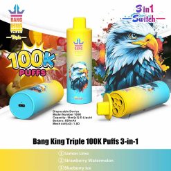 02 Lemon Lime Bang King Triple 100K 3 in 1 100000 Puffs Vape Wholesale