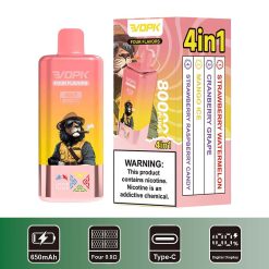 03 Strawberry Watermelon VOPK Four Flavors 80000 4 in 1 80K Puffs Vape Wholesale