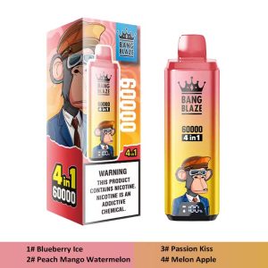 04 Blueberry Ice Peach Mango Watermelon Bang Blaze 60000 4 in 1 60K Puffs 4 Flavors Vape Wholesale