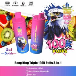 04 Strawberry Kiwi Bang King Triple 100K 3 in 1 100000 Puffs Vape Wholesale