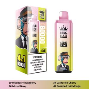 05 Blueberry Raspberry Mixed Berry Bang Blaze 60000 4 in 1 60K Puffs 4 Flavors Vape Wholesale
