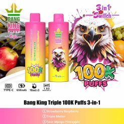 07 Strawberry Raspberry Bang King Triple 100K 3 in 1 100000 Puffs Vape Wholesale
