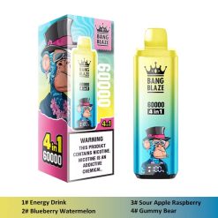 08 Energy Drinkblueberry Watermelon Bang Blaze 60000 4 in 1 60K Puffs 4 Flavors Vape Wholesale