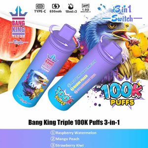 08 Raspberry Watermelon Bang King Triple 100K 3 in 1 100000 Puffs Vape Wholesale
