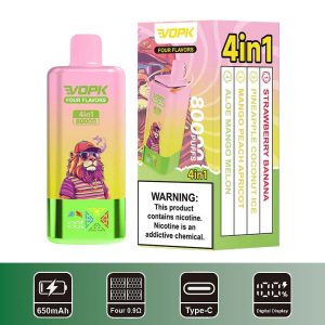 08 Strawberry Banana VOPK Four Flavors 80000 4 in 1 80K Puffs Vape Wholesale