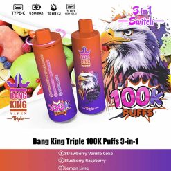 09 Strawberry Vanilla Coke Bang King Triple 100K 3 in 1 100000 Puffs Vape Wholesale