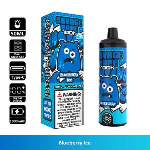 10 Blueberry Ice Savage 100K 100000 Puffs Low Nic Disposable Vape Wholesale