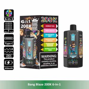 10 Cherry Ice Bang Blaze 200K 6 in 1 200000 Puffs 6 Taste Vape Wholesale
