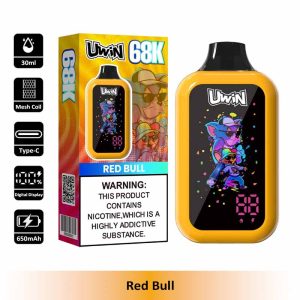 10 Red Bull Uwin 68K 68000 Puffs Digital Box Disposable Vape Wholesale