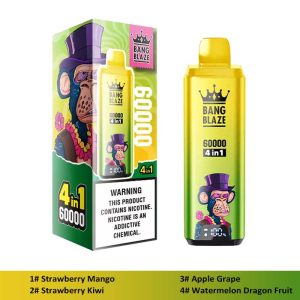 10 Strawberry Mango Strawberry Kiwi Bang Blaze 60000 4 in 1 60K Puffs 4 Flavors Vape Wholesale