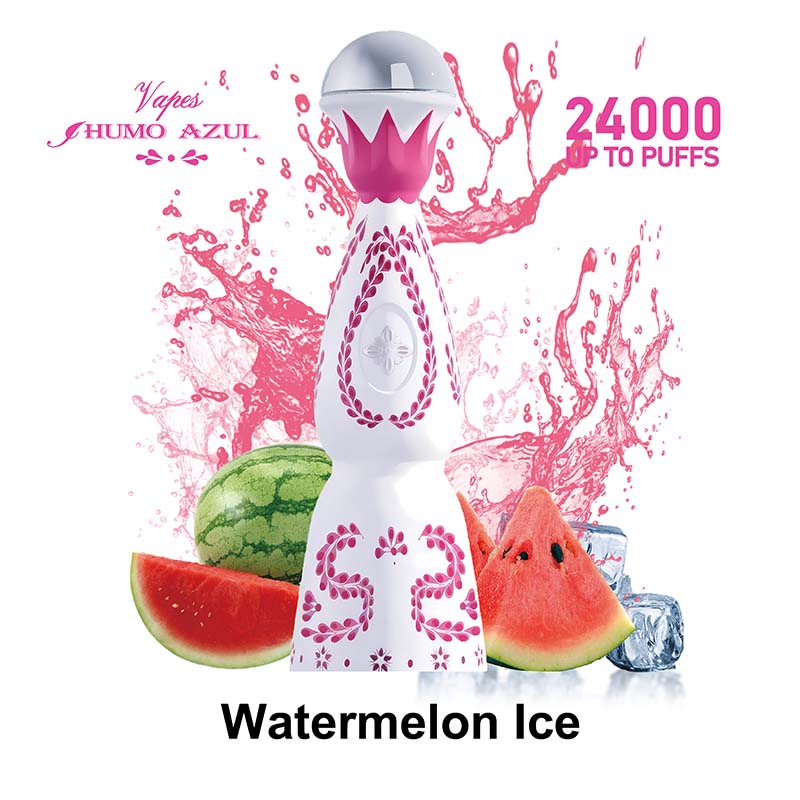 10# Watermelon Ice Humo Azul 24000 Puffs Pink Color Disposable Vape Wholesale