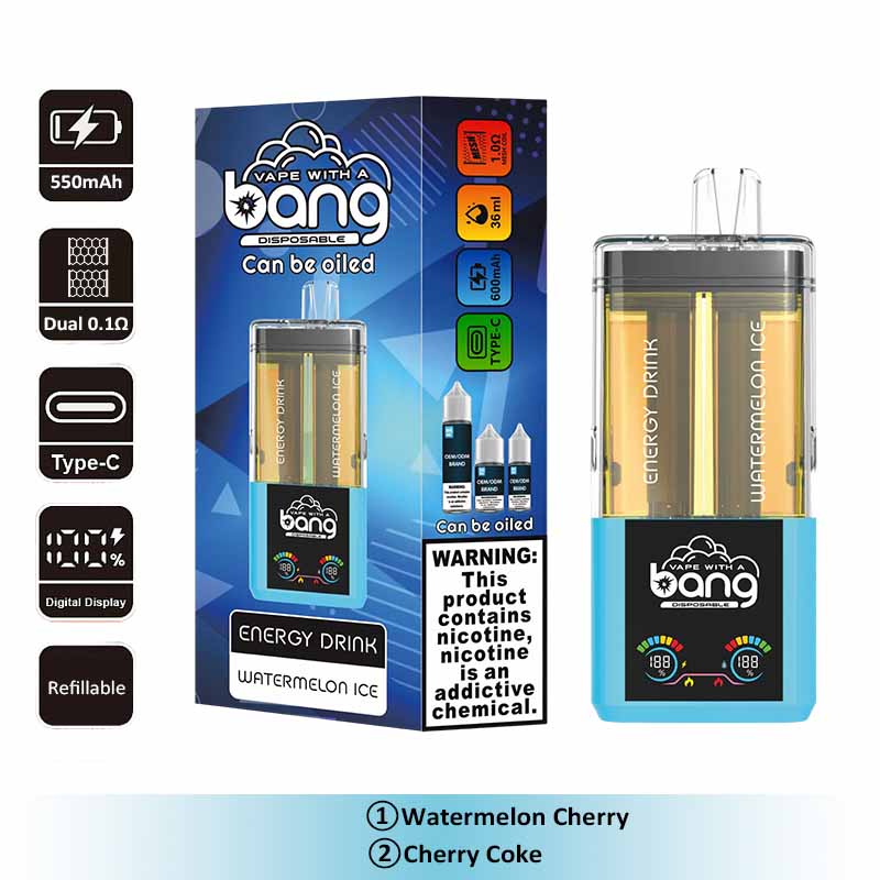 11 Energy Drink Bang 60000 2 in 1 60K Puffs Refillable Oil Vape Wholesale