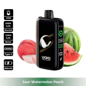 12 Sour Watermelon Peach WAKA Jupiter 50000 Puffs 5% Nic Disposable Vape Wholesale