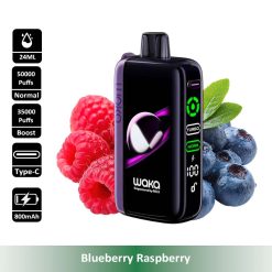 2 Blueberry Raspberry WAKA Jupiter 50000 Puffs 5% Nic Disposable Vape Wholesale