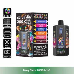 3 Grape Ice 1 Bang Blaze 200K 6 in 1 200000 Puffs 6 Taste Vape Wholesale