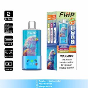3 Raspberry Watermelon FIHP Triple 90K 3 in 1 90000 Puffs 3 Flavor Vape Wholesale