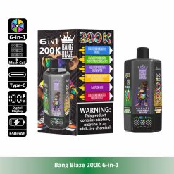 4 Blueberry Ice Bang Blaze 200K 6 in 1 200000 Puffs 6 Taste Vape Wholesale