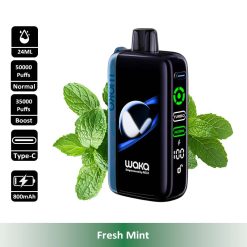6 Fresh Mint WAKA Jupiter 50000 Puffs 5% Nic Disposable Vape Wholesale