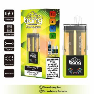6 Strawberry Ice Bang 60000 2 in 1 60K Puffs Refillable Oil Vape Wholesale