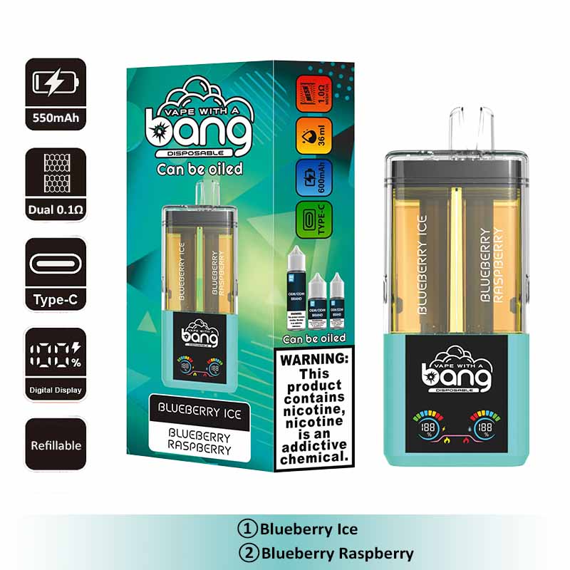 7 Blueberry Ice Bang 60000 2 in 1 60K Puffs Refillable Oil Vape Wholesale