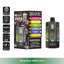 7 Strawberry Bang Blaze 200K 6 in 1 200000 Puffs 6 Taste Vape Wholesale