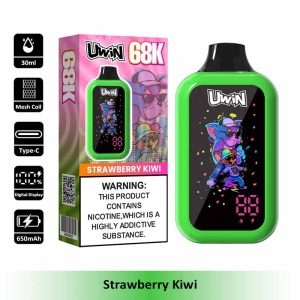 7 Strawberry kiwi Uwin 68K 68000 Puffs Digital Box Disposable Vape Wholesale