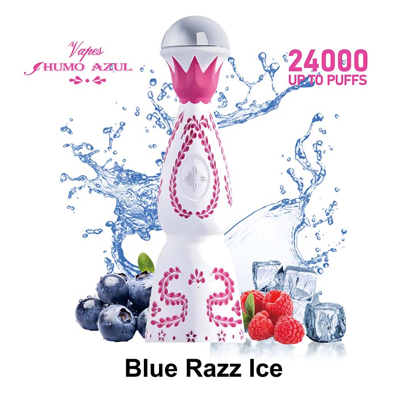 8# Blue Razz ice Humo Azul 24000 Puffs Pink Color Disposable Vape Wholesale
