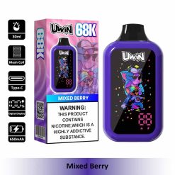 8 Mixed berry Uwin 68K 68000 Puffs Digital Box Disposable Vape Wholesale