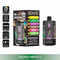 9 Banana Ice Bang Blaze 200K 6 in 1 200000 Puffs 6 Taste Vape Wholesale
