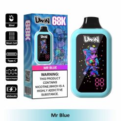 9 Mr Blue Uwin 68K 68000 Puffs Digital Box Disposable Vape Wholesale