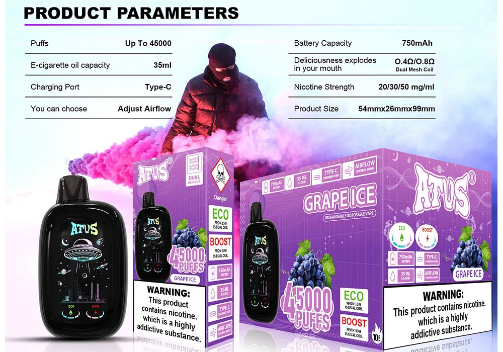 ATVS 45000 Puffs ECO & Boost Modes Disposable Vape Wholesale 14 Flavors 750mAh Battery ECO & Boose Modes Full Screen ATVS 45000 Puffs ECO & Boost Modes Disposable Vape Wholesale 14 Flavors 750mAh Battery ECO & Boose Modes Full Screen