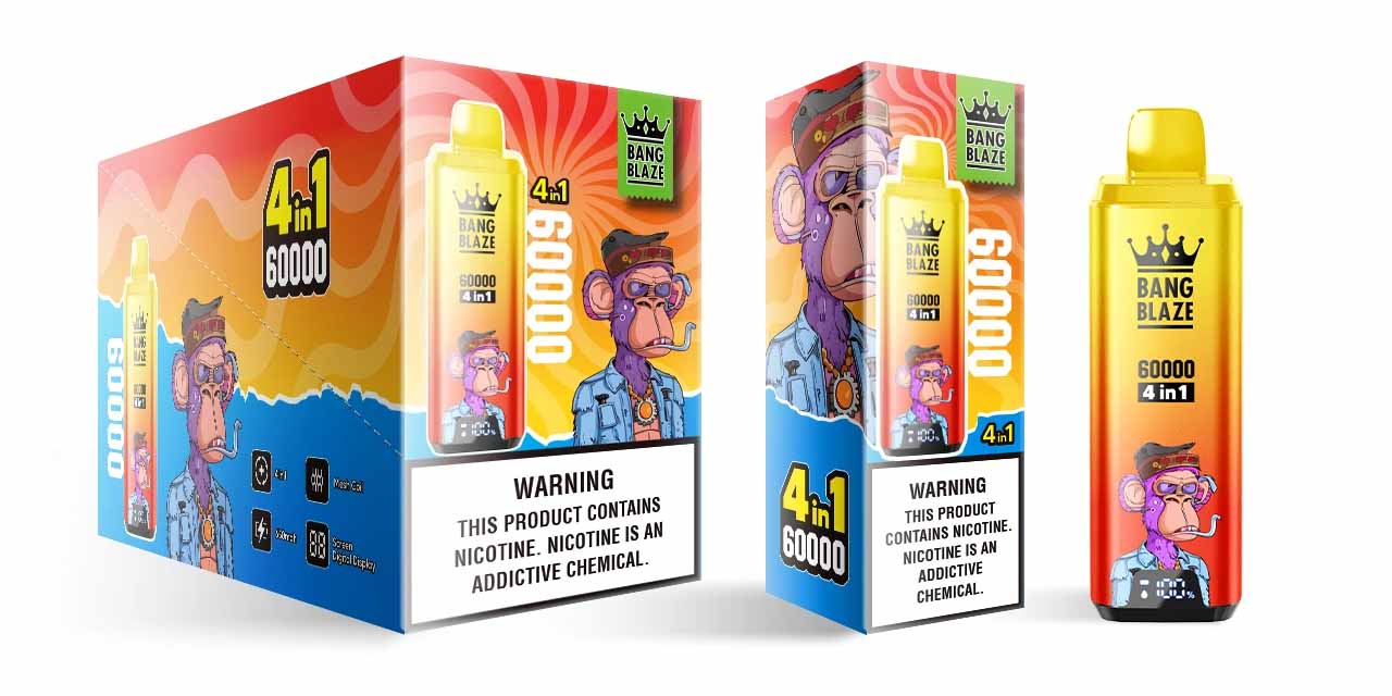 Bang Blaze 60000 4 in 1 60K Puffs 4 Flavors Vape Wholesale Four Flavors in One Device 650mAh Battery 4 Mesh Coils