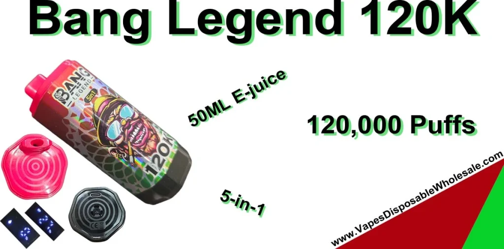 Bang Legend 120K 5 in 1 Review 120000 Puffs 5 Flavor Vape 5 Flavors in One Device Huge Capacity Multiple Flavor Vape