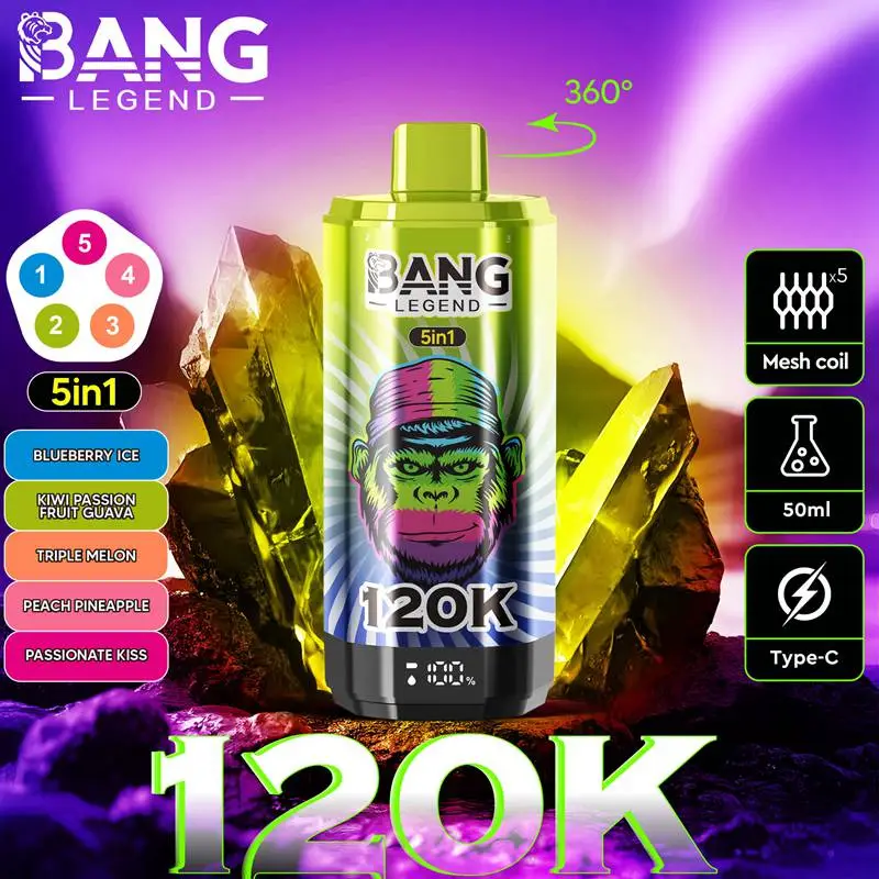 Bang Legend 120K 5 in 1 Review 120000 Puffs 5 Flavor Vape 5 Flavors in One Device Huge Capacity Bang Legend 120K 5 in 1 Review 120000 Puffs 5 Flavor Vape 5 Flavors in One Device Huge Capacity