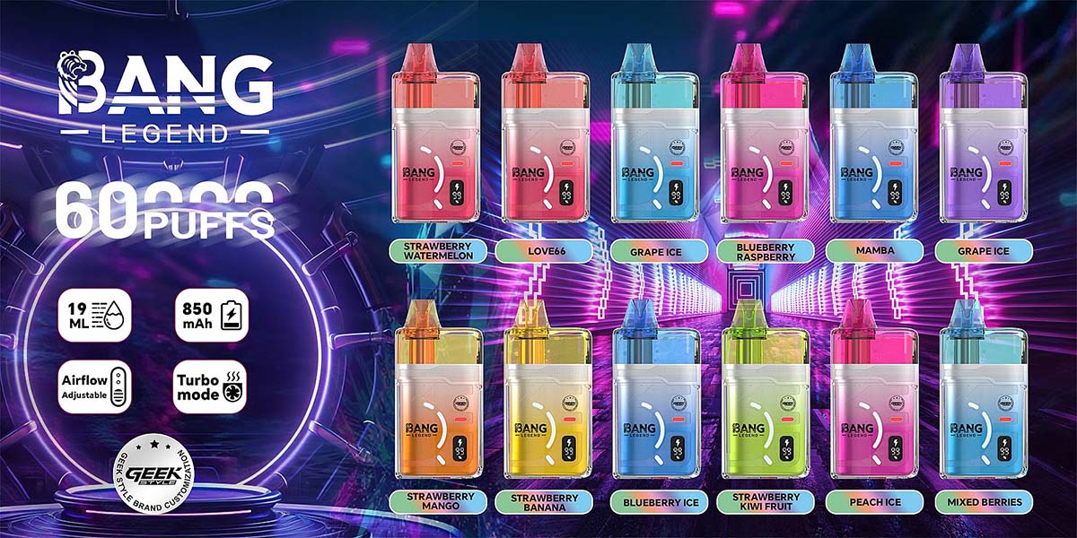 Bang Legend Geek 60000 60K Puffs Disposable Vape Wholesale Transparent Oil Tank 19ml Capacity 12 Flavors Bang Legend Geek 60000 60K Puffs Disposable Vape Wholesale Transparent Oil Tank 19ml Capacity 12 Flavors