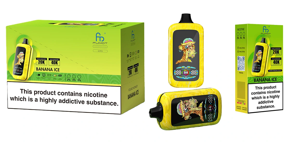 Fumot Digital Monkey 40K 40000 Puffs Vape Wholesale Dual & Single Engine Mode 850mAh Battery Glazed Pattern Exterior