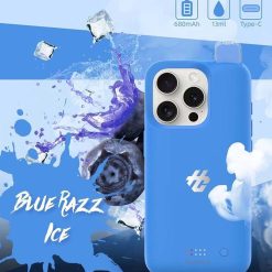 Humo Case 30000 Puffs Vape iPhone 15 15Pro 16 16Pro 14 14Pro Blue Razz Ice