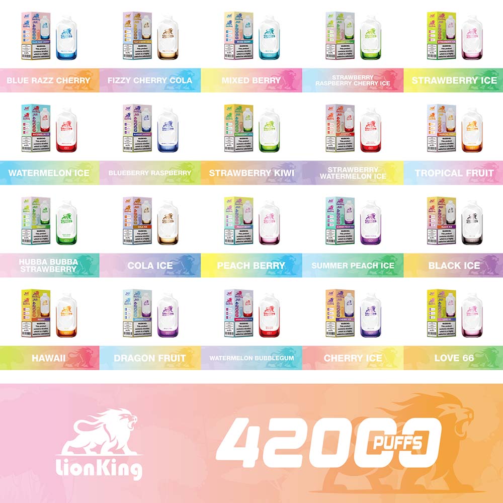 JNR Lion King 42K 42000 Puffs Disposable Vape Wholesale 20 Flavors 850mAh Battery