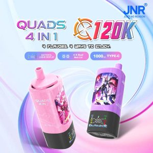JNR Quads 120K 4 in 1 120000 Puffs 4 Flavor Vape Wholesale 1000mAh Battery