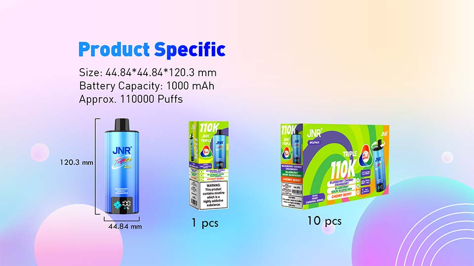 JNR Triple 110K 3 in 1 110000 Puffs 3 Flavor Vape Wholesale 10 PCS Per Box