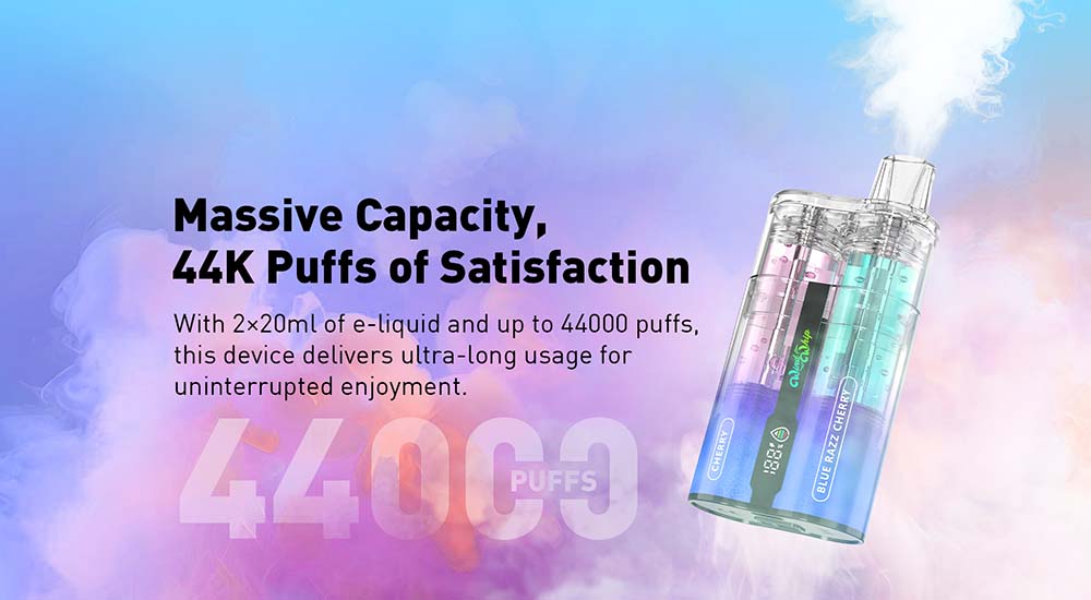 JNR WindWhip 44K Puffs 2 in 1 Disposable Vape Wholesale 2x20ml Capacity Two independente Tank