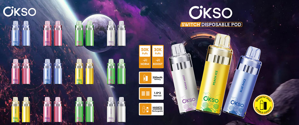 OKSO Switch Kit 50K Puffs Disposable Vape Pod Kit Wholesale Pod Kits 12 Flavors