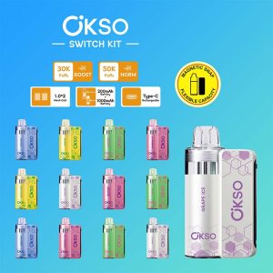 OKSO Switch Kit Pod 50000 Puffs Disposable Vape Pod 12 Flavors Magnetic Connection