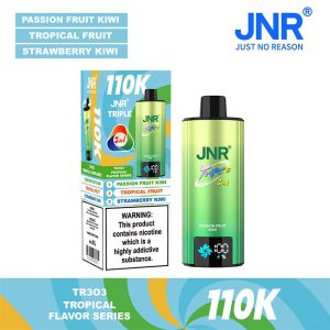Passion Fruit Kiwi Tropical Fruit Strawberry Kiwi JNR Triple 110K 3 in 1 110000 Puffs 3 Flavor Vape Wholesale