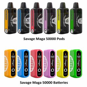 Savage Maga 50000 Battery 50K Puffs Vape Wholesale 12 Flavors 2200mAh Battery