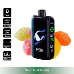 Sour Fruit Gumy WAKA Jupiter 50000 Puffs 5% Nic Disposable Vape Wholesale