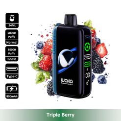 Triple Berry WAKA Jupiter 50000 Puffs 5% Nic Disposable Vape Wholesale