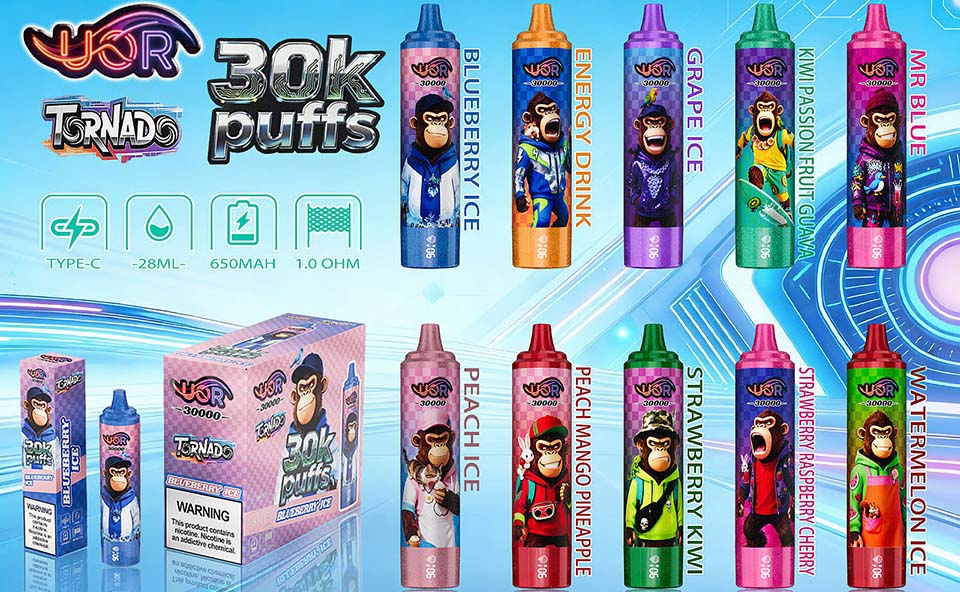 URO Tornado 30000 Puffs 2% 5% Nic Disposable Vape Wholesale 28ml Capacity 650mAh Battery