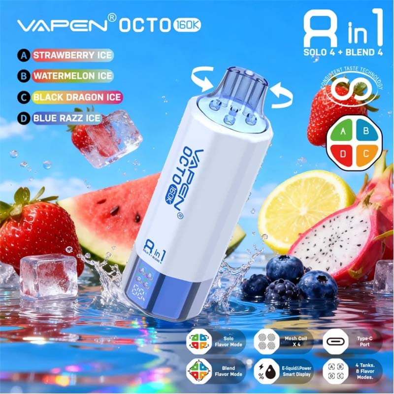 VAPEN OCTO 160K Puffs 8 in 1 Disposable Vape Wholesale 12