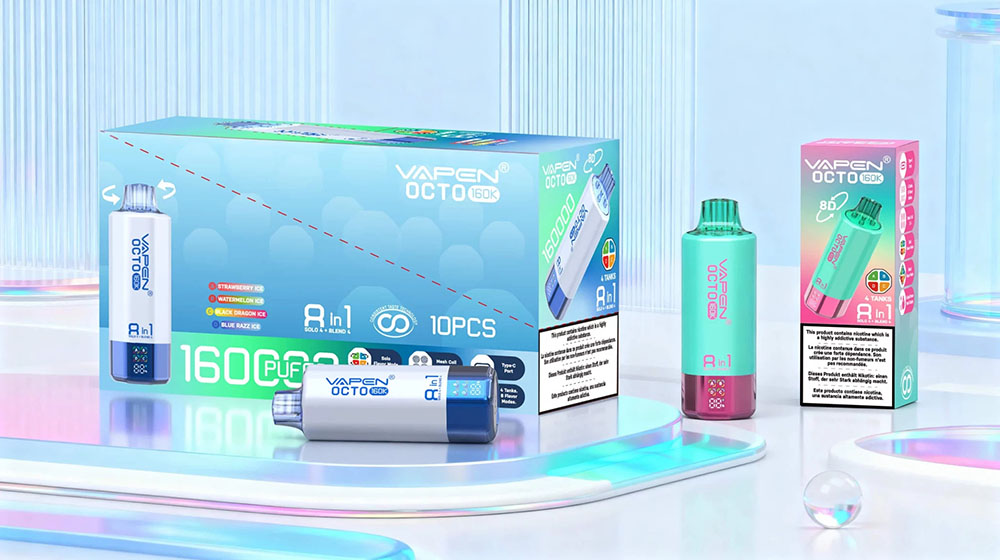 VAPEN OCTO 160K Puffs 8 in 1 Disposable Vape Wholesale Eight Flavors in One Device Four Tanks 850mAh Battery VAPEN OCTO 160K Puffs 8 in 1 Disposable Vape Wholesale Eight Flavors in One Device Four Tanks 850mAh Battery